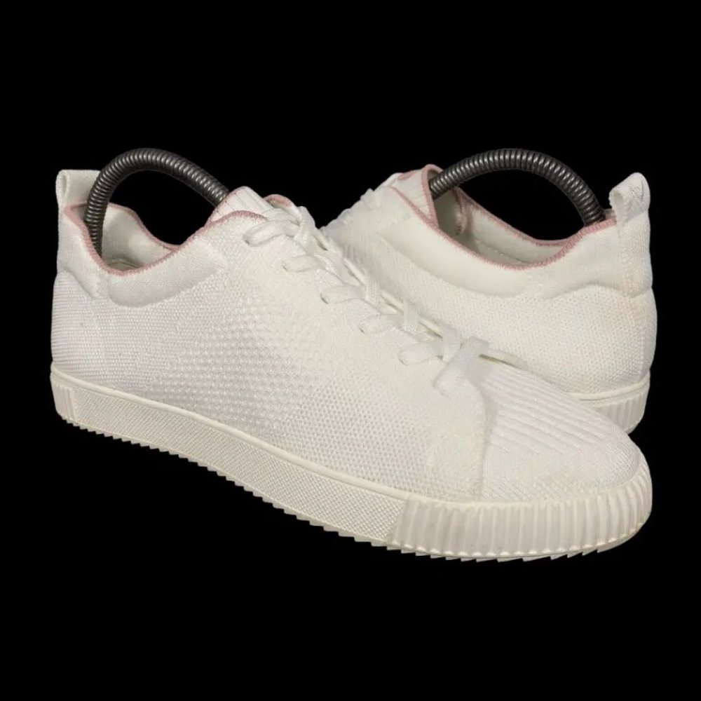 VIVAIA Womens Round Toe Lace-Up White Pink Sustainable Sneakers Shoes Size 39 8